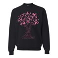 thumbnail image 1 of Wild Bobby Breast Cancer Awareness Pink Tree Words of Encouragement Breast Cancer Awareness Unisex Crewneck Sweatshirt, Black, Small, 1 of 6