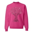 thumbnail image 1 of Wild Bobby Breast Cancer Awareness Pink Tree Words of Encouragement Breast Cancer Awareness Unisex Crewneck Sweatshirt, Fuschia, 3X-Large, 1 of 6