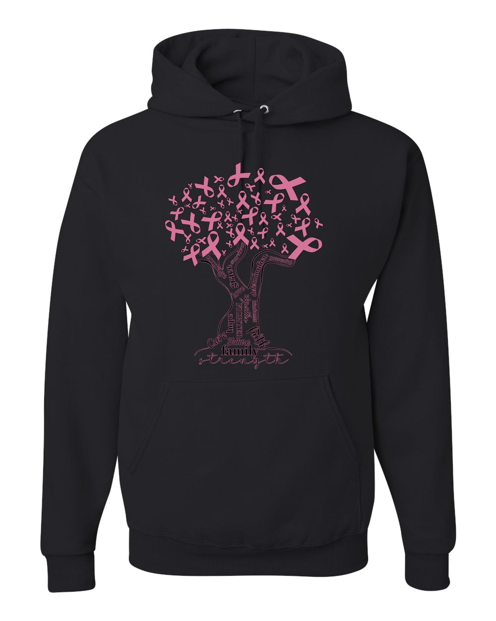 FIGHT CANCER FDS Breast Cancer Awareness Hoodie White FIGHT CANCER FDS Breast Cancer Awareness Hoodie White
