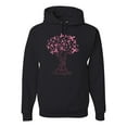 thumbnail image 1 of Wild Bobby Breast Cancer Awareness Pink Tree Words of Encouragement Breast Cancer Awareness Unisex Hoodie Sweatshirt, Black, Small, 1 of 6