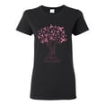 thumbnail image 1 of Wild Bobby Breast Cancer Awareness Pink Tree Words of Encouragement Breast Cancer Awareness Women Graphic Tee, Black, Small, 1 of 6