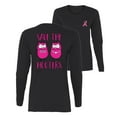 thumbnail image 1 of Wild Bobby Breast Cancer Awareness Save the Hooters 2 Chicks Funny Front and Back Women Long Sleeve Tee, Black, Small, 1 of 6