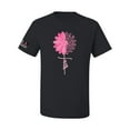 thumbnail image 1 of Wild Bobby, Breast Cancer Awareness Shirts Faith Pink Ribbon Sunflower USA Flag Sleeve Unisex Tee, Black, Large, 1 of 7