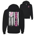 thumbnail image 1 of Wild Bobby Breast Cancer Awareness Survivor Awareness Flag Front and Back Graphic Zip Up Hoodie Sweatshirt, Black, X-Large, 1 of 4