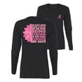 thumbnail image 1 of Wild Bobby Breast Cancer Awareness We Don't Know How Strong We are Until Strong is the Only Choice Front and Back Women Long Sleeve Tee, Black, Small, 1 of 6