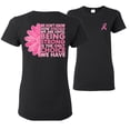 thumbnail image 1 of Wild Bobby Breast Cancer Awareness We Don't Know How Strong We are Until Strong is the Only Choice Front and Back Women Tee, Black, Small, 1 of 6