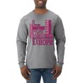 thumbnail image 1 of Wild Bobby Breast Cancer Awareness Words of Encouragement Distressed Breast Cancer Awareness Men Long Sleeve Shirt, Heather Grey, XX-Large, 1 of 6