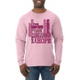 thumbnail image 1 of Wild Bobby Breast Cancer Awareness Words of Encouragement Distressed Breast Cancer Awareness Men Long Sleeve Shirt, Light Pink, 3X-Large, 1 of 6