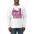thumbnail image 1 of Wild Bobby Breast Cancer Awareness Words of Encouragement Distressed Breast Cancer Awareness Men Long Sleeve Shirt, White, Large, 1 of 6