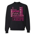 thumbnail image 1 of Wild Bobby Breast Cancer Awareness Words of Encouragement Distressed Breast Cancer Awareness Unisex Crewneck Sweatshirt, Black, Large, 1 of 6