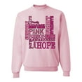 thumbnail image 1 of Wild Bobby Breast Cancer Awareness Words of Encouragement Distressed Breast Cancer Awareness Unisex Crewneck Sweatshirt, Light Pink, Small, 1 of 6