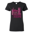thumbnail image 1 of Wild Bobby Breast Cancer Awareness Words of Encouragement Distressed Breast Cancer Awareness Women Graphic Tee, Black, Small, 1 of 6