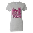 thumbnail image 1 of Wild Bobby Breast Cancer Awareness Words of Encouragement Distressed Breast Cancer Awareness Women Graphic Tee, Heather Grey, Large, 1 of 6