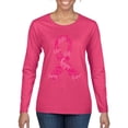 thumbnail image 1 of Wild Bobby Breast Cancer Ribbon Love Hope USA Flag Sleeve Breast Cancer Awareness Women Graphic Long Sleeve T-Shirt, Fuschia, X-Large, 1 of 6