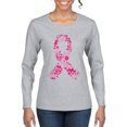 thumbnail image 1 of Wild Bobby Breast Cancer Ribbon Love Hope USA Flag Sleeve Breast Cancer Awareness Women Graphic Long Sleeve T-Shirt, Heather Grey, XX-Large, 1 of 6