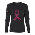 thumbnail image 1 of Wild Bobby Breast Cancer Ribbon Love Hope USA Flag Sleeve Breast Cancer Awareness Women Long Sleeve Tee, Black, Small, 1 of 1