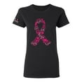 thumbnail image 1 of Wild Bobby Breast Cancer Ribbon Love Hope USA Flag Sleeve Breast Cancer Awareness Women Tee, Black, Medium, 1 of 7