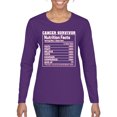 thumbnail image 1 of Wild Bobby Breast Cancer Survivor Nutrition Facts Breast Cancer Awareness Front and Back Women Long Sleeve Tee, Purple, Large, 1 of 5
