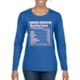 thumbnail image 1 of Wild Bobby Breast Cancer Survivor Nutrition Facts Breast Cancer Awareness Front and Back Women Long Sleeve Tee, Royal, Medium, 1 of 5