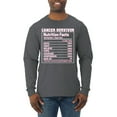 thumbnail image 1 of Wild Bobby Breast Cancer Survivor Nutrition Facts Breast Cancer Awareness Men Long Sleeve Shirt, Charcoal, X-Large, 1 of 6