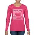 thumbnail image 1 of Wild Bobby Breast Cancer Survivor Nutrition Facts Breast Cancer Awareness Women Graphic Long Sleeve Tee, Fuschia, X-Large, 1 of 6