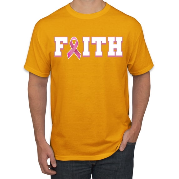 Wild Bobby Breast Cancer Survivor Nutrition Facts Pocket Breast Cancer Awareness Men Tee, Gold, 4X-Large