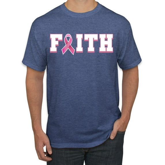 Wild Bobby Breast Cancer Survivor Nutrition Facts Pocket Breast Cancer Awareness Men Tee, Vintage Heather Blue, 4X-Large