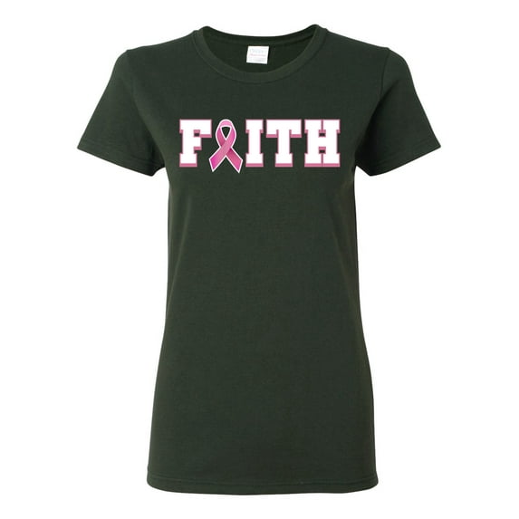 Wild Bobby Breast Cancer Survivor Nutrition Facts Pocket Breast Cancer Awareness Women Graphic Tee, Forest Green, Small