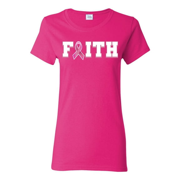 Wild Bobby Breast Cancer Survivor Nutrition Facts Pocket Breast Cancer Awareness Women Graphic Tee, Fuschia, Large