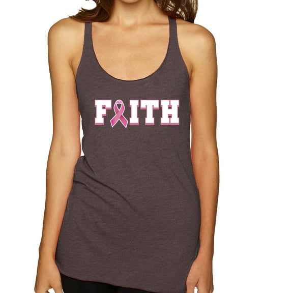 Wild Bobby Breast Cancer Survivor Nutrition Facts Pocket Breast Cancer Awareness Women Tri-Blend Racerback Tank Top, Brown, X-Large