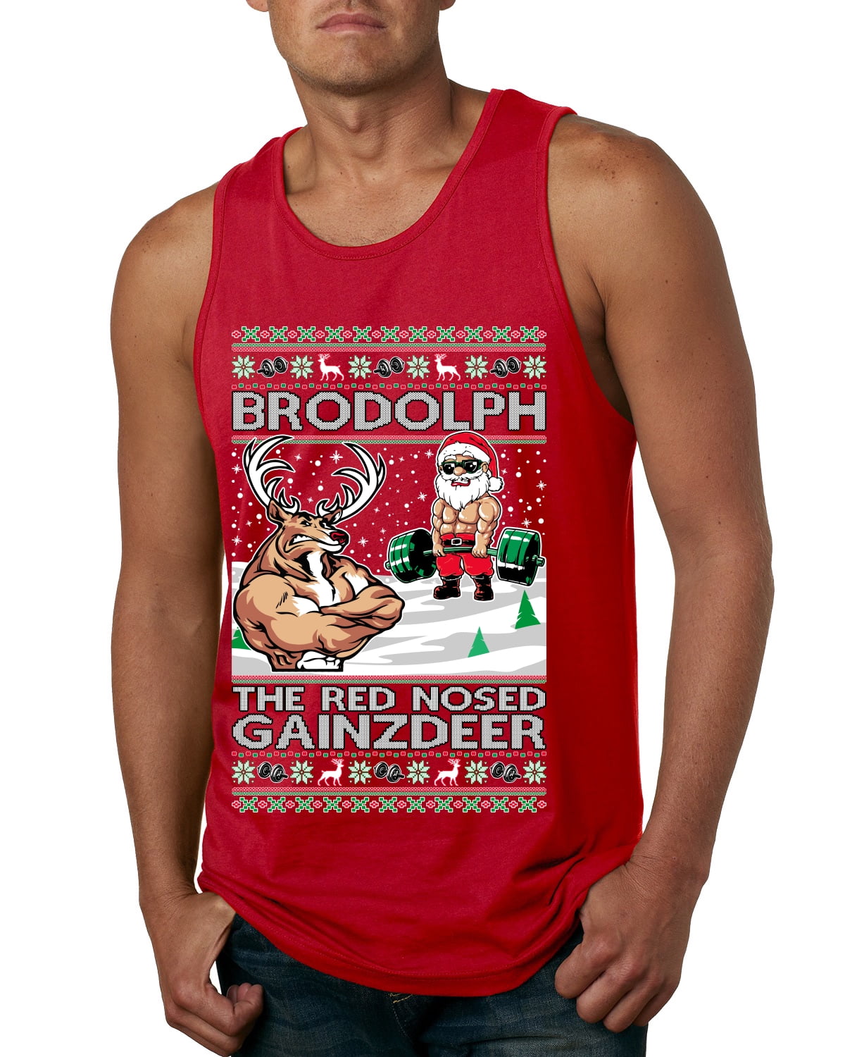 Brodolf The Red Nose Gainzdeer Gym Ugly Christmas Sweater Brodolf The Red Nose Gainzdeer Gym Ugly Christmas Sweater