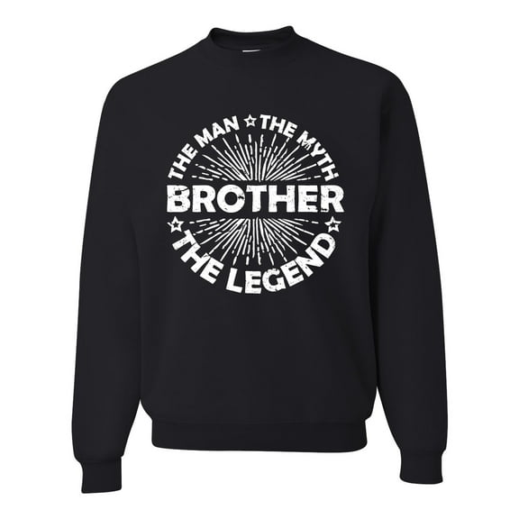 Wild Bobby, Brother Man Myth Legend Funny Dad, Father's Day, Unisex Crewneck Graphic Sweatshirt, Black, XX-Large