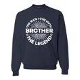 thumbnail image 1 of Wild Bobby, Brother Man Myth Legend Funny Dad, Father's Day, Unisex Crewneck Graphic Sweatshirt, Navy, Small, 1 of 4