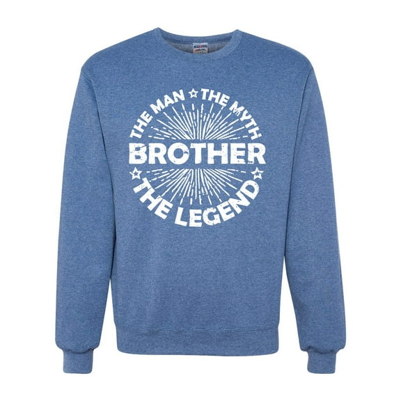 Wild Bobby, Brother Man Myth Legend Funny Dad, Father's Day, Unisex Crewneck Graphic Sweatshirt, Vintage Heather Blue, 3X-Large