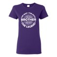 thumbnail image 1 of Wild Bobby, Brother Man Myth Legend Funny Dad, Father's Day, Women Graphic Tee, Purple, Large, 1 of 4