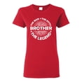 thumbnail image 1 of Wild Bobby, Brother Man Myth Legend Funny Dad, Father's Day, Women Graphic Tee, Red, Large, 1 of 4