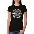 thumbnail image 1 of Wild Bobby, Brother Man Myth Legend Funny Dad, Father's Day, Women Slim Fit Junior Tee, Black, Medium, 1 of 4