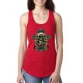 thumbnail image 1 of Wild Bobby, Brotherhood Biker Motorcycles Cross and Skull Pop Culture Ladies Racerback Tank Top, Red, Small, 1 of 3