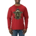 thumbnail image 1 of Wild Bobby, Brotherhood Biker Motorcycles Cross and Skull Pop Culture Mens Long Sleeve Shirt, Red, Small, 1 of 3