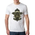 thumbnail image 1 of Wild Bobby, Brotherhood Biker Motorcycles Cross and Skull Pop Culture Mens Premium Tri Blend T-Shirt, Heather White, Large, 1 of 3