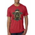 thumbnail image 1 of Wild Bobby, Brotherhood Biker Motorcycles Cross and Skull Pop Culture Mens Premium Tri Blend T-Shirt, Vintage Red, Large, 1 of 3