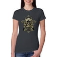 thumbnail image 1 of Wild Bobby, Brotherhood Biker Motorcycles Cross and Skull Pop Culture Womens Slim Fit Junior Tee, Dark Grey, Medium, 1 of 3