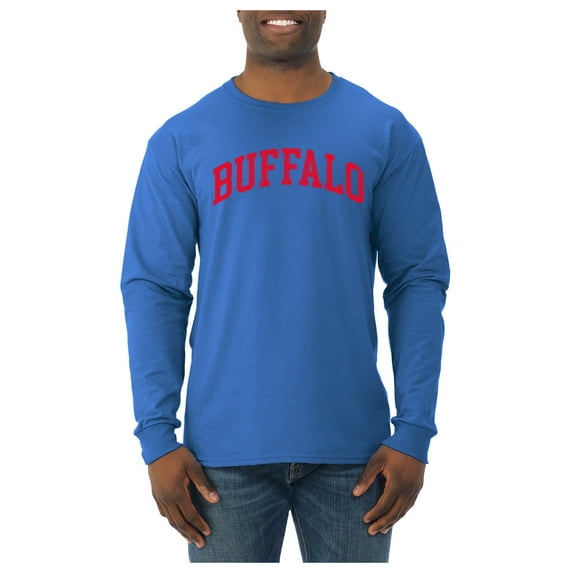 Wild Bobby Buffalo BUF American Football Cities | Classic Varsity College Style Fantasy Fan, Trendy Team Streetwear Sports Mens Long Sleeve Shirt