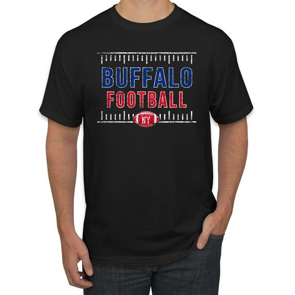 Wild Bobby Buffalo BUF Hometown City Football Fan Pride Sports Men's Graphic T-Shirt, Black, 5X-Large