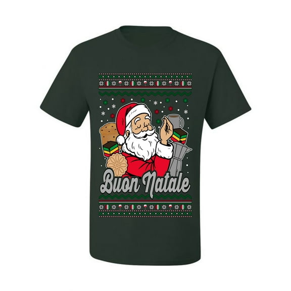 Wild Bobby Buon Natale, Italian Santa Claus, Funny, Italian American Humor Sweater | Holiday Men Tee