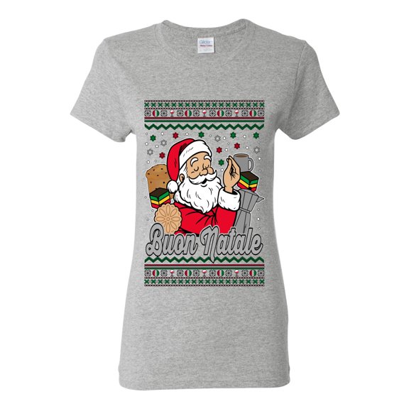 Wild Bobby Buon Natale, Italian Santa Claus, Funny, Italian American Humor Sweater | Holiday Women Graphic Tee