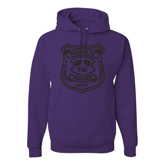 Wild Bobby, Burt Macklin Parks and Recreation Pop Unisex Graphic Hoodie Sweatshirt, Purple, Large