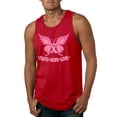 thumbnail image 1 of Wild Bobby, Butterfly Pink Ribbon Faith Hope Love, Breast Cancer Awareness, Men Graphic Tank Top, Red, 3X-Large, 1 of 5