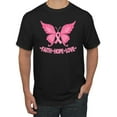 thumbnail image 1 of Wild Bobby, Butterfly Pink Ribbon Faith Hope Love, Breast Cancer Awareness, Men Graphic Tee, Black, Small, 1 of 5