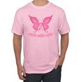 thumbnail image 1 of Wild Bobby, Butterfly Pink Ribbon Faith Hope Love, Breast Cancer Awareness, Men Graphic Tee, Light Pink, 3X-Large, 1 of 5